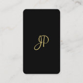 Carte De Visite Monogram Modèle tendance élégant Black Gold modern (Devant)