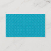 Carte De Visite MONOGRAM morrocan carrelage motif bleu turquoise g (Dos)