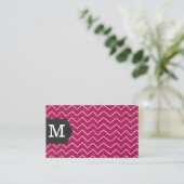 Carte De Visite Monogram | Motif Zig Zap | Cuir (Debout devant)