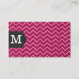 Carte De Visite Monogram Motif Zig Zap Cuir