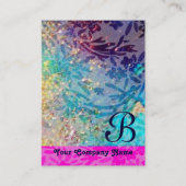 Carte De Visite MONOGRAM MYRTLE, perle rose fuchsia turquase bleue (Dos)