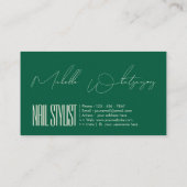 Carte De Visite Monogram NAIL STYLIST écriture moderne (Dos)