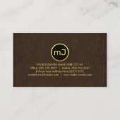 Carte De Visite Monogram On Luxurious Brown Grunge (Dos)