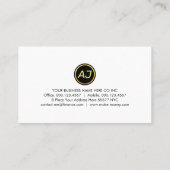 Carte De Visite Monogram On White Black Layers (Dos)