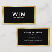 Carte De Visite Monogram | Or Exécutif (Devant / Derrière)