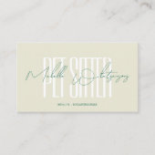 Carte De Visite Monogram PET SITTER écriture moderne (Devant)