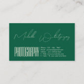 Carte De Visite Monogram PHOTOGRAPHY écriture moderne (Dos)