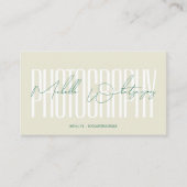 Carte De Visite Monogram PHOTOGRAPHY écriture moderne (Devant)
