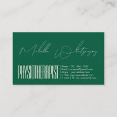 Carte De Visite Monogram PHYSIOTHERAPIST modern script (Dos)