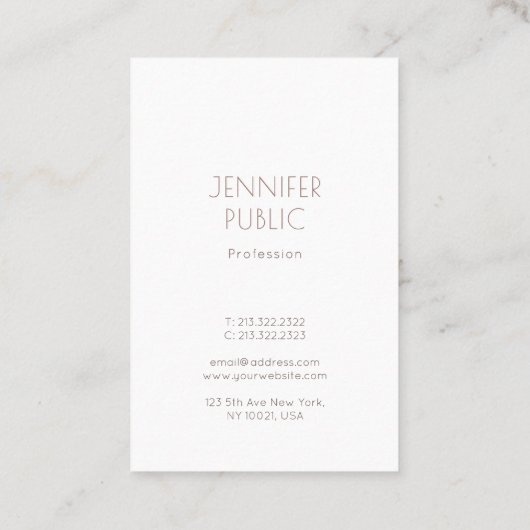 Carte De Visite Monogram Plain Elégant Design Moderne Luxe tendanc (Dos)