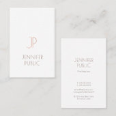 Carte De Visite Monogram Plain Elégant Design Moderne Luxe tendanc (Devant / Derrière)