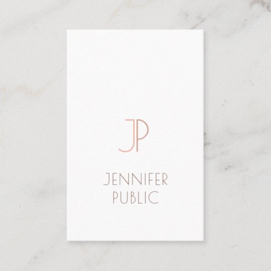 Carte De Visite Monogram Plain Elégant Design Moderne Luxe tendanc (Devant)