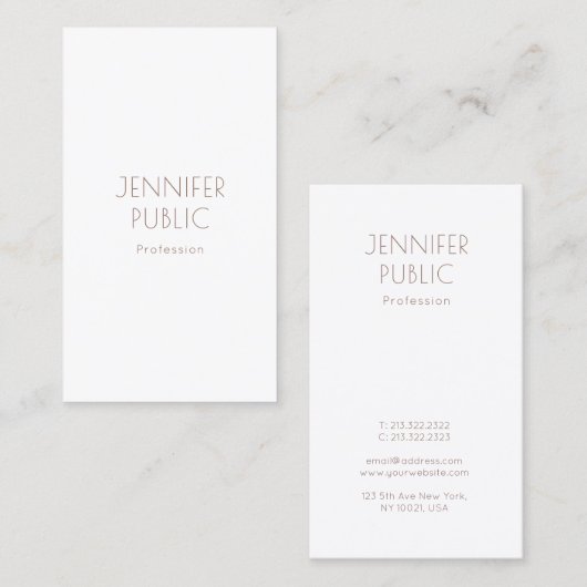 Carte De Visite Monogram Plain élégant Design moderne professionne (Devant / Derrière)