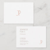 Carte De Visite Monogram Plain Elegant Moderne Design tendance Lux (Devant / Derrière)