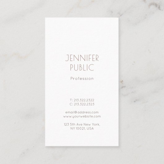 Carte De Visite Monogram Plain Elegant Moderne Design tendance Lux (Dos)