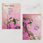 Carte De Visite MONOGRAM PRINTEMPS, perle brun violet rose (Devant / Derrière)