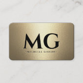 Carte De Visite Monogram Professional Elegant Black Gold (Devant)