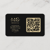 Carte De Visite Monogram Professional Elegant Black Gold (Dos)