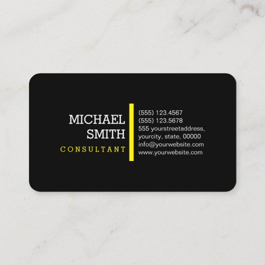 Carte De Visite Monogram Professional Lemon Modern (Dos)