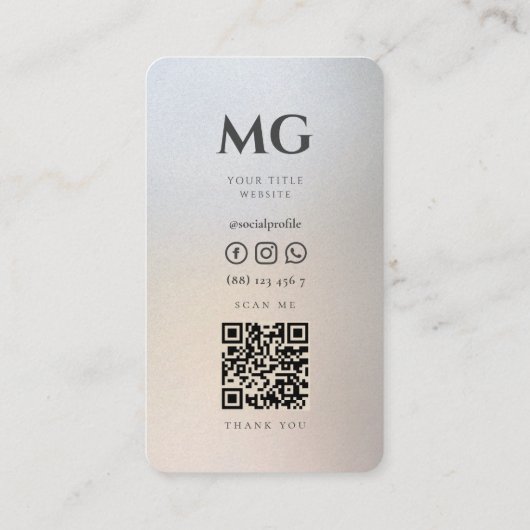 Carte De Visite Monogram Professional Silver Gold Marketing (Dos)