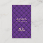 Carte De Visite Monogram Purple Floral Élégant Salon de Beauté (Dos)