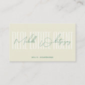 Carte De Visite Monogram REAL ESTATE AGENT modern script (Devant)