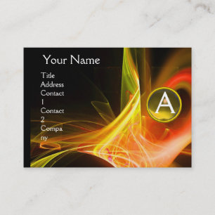 Carte De Visite MONOGRAM SWIRLGEM Vibrant jaune noir