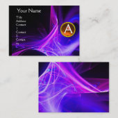 Carte De Visite MONOGRAM SWIRLGEM Vibrant noir bleu rose jaune (Devant / Derrière)