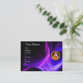 Carte De Visite MONOGRAM SWIRLGEM Vibrant noir bleu rose jaune (Debout devant)