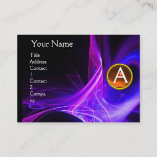 Carte De Visite MONOGRAM SWIRLGEM Vibrant noir bleu rose jaune