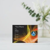 Carte De Visite MONOGRAM SWIRLGEM Vibrant noir jaune bleu (Debout devant)