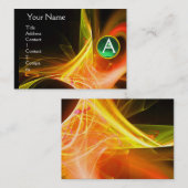 Carte De Visite MONOGRAM SWIRLGEM Vibrant noir jaune vert (Devant / Derrière)