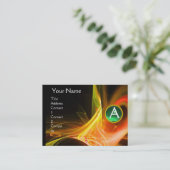 Carte De Visite MONOGRAM SWIRLGEM Vibrant noir jaune vert (Debout devant)