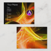 Carte De Visite MONOGRAM SWIRLGEM Vibrant noir jaune violet (Devant / Derrière)