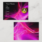 Carte De Visite MONOGRAM SWIRLGEM Vibrant noir rose jaune violet (Devant / Derrière)