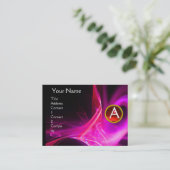 Carte De Visite MONOGRAM SWIRLGEM Vibrant noir rose rouge violet (Debout devant)