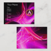 Carte De Visite MONOGRAM SWIRLGEM Vibrant noir rose violet (Devant / Derrière)