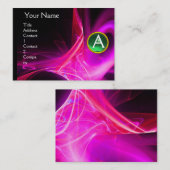 Carte De Visite MONOGRAM SWIRLGEM Vibrant noir rose violet vert (Devant / Derrière)
