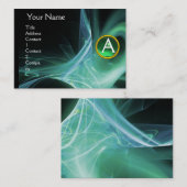 Carte De Visite MONOGRAM SWIRLGEM Vibrant noir vert (Devant / Derrière)