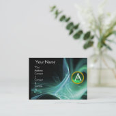 Carte De Visite MONOGRAM SWIRLGEM Vibrant noir vert (Debout devant)