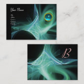 Carte De Visite MONOGRAM SWIRLGEM Vibrant noir vert gris (Devant / Derrière)