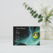 Carte De Visite MONOGRAM SWIRLGEM Vibrant noir vert jaune (Debout devant)