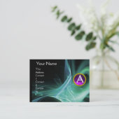 Carte De Visite MONOGRAM SWIRLGEM Vibrant vert noir violet (Debout devant)