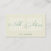 Carte De Visite Monogram TRAVEL AGENT modern script (Devant)
