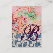 Carte De Visite MONOGRAM VAGUES, vibrante, violet bleu rose (Dos)