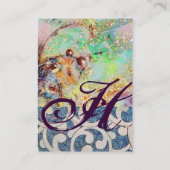 Carte De Visite MONOGRAM VAGUES, vibrante, violet bleu rose (Dos)