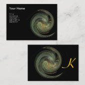 Carte De Visite MONOGRAM VORTEX CLAIR Vibrant noir gris jaune (Devant / Derrière)