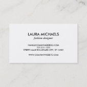 Carte De Visite Monogram White Box Chevron Motif métallique (Dos)