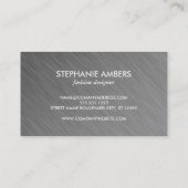 Carte De Visite Monogram White Box Chevron Motif métallique (Dos)