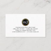 Carte De Visite Monogram Your Name On Emerald Grunge Layer (Dos)